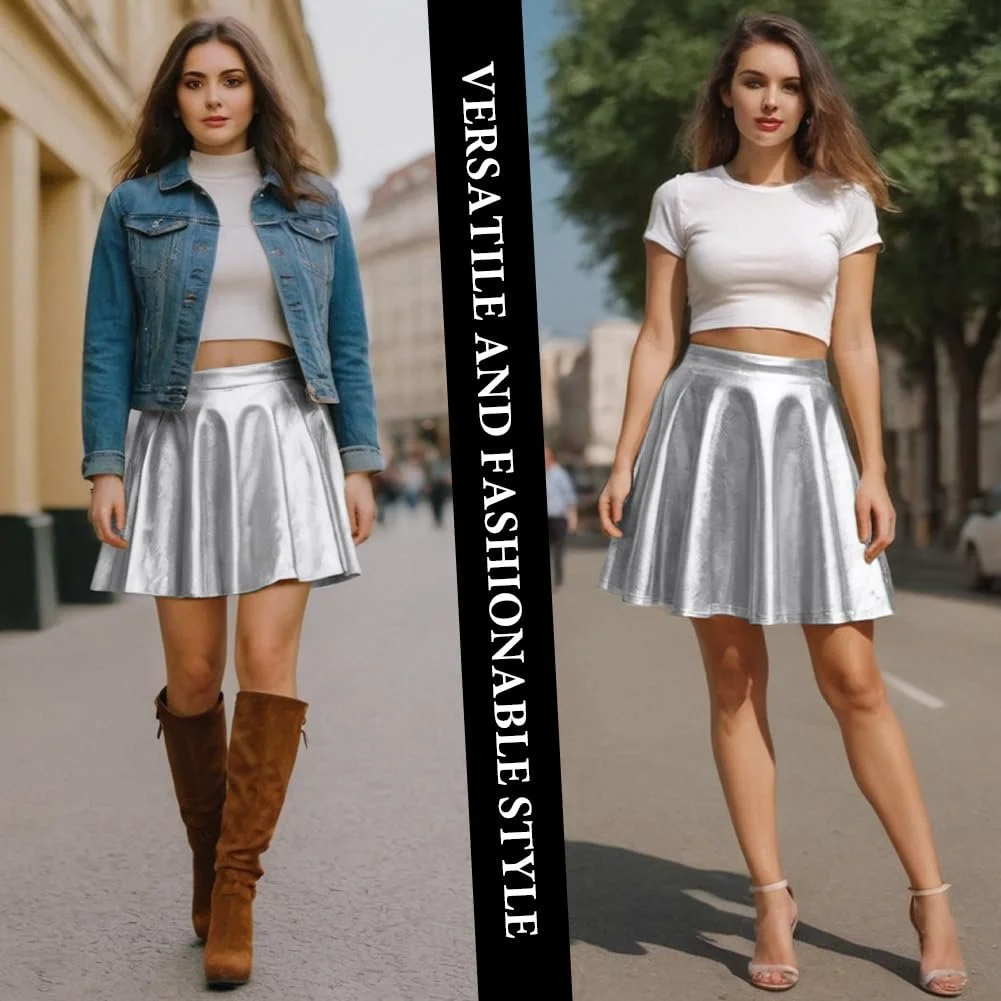 Спідниця Aomig Плісирована Металік Сріблястий, фото №7