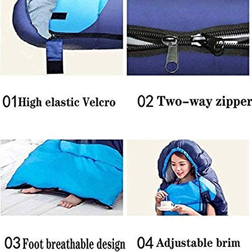 Спальний мішок MYVVKIA Ultraleicht Camping Doppel Winter Herbst Umschlag Cyan, Blau, фото №4 Спальний мішок MYVVKIA Ultraleicht Camping Doppel Winter Herbst Umschlag Cyan, Blau, фото №4