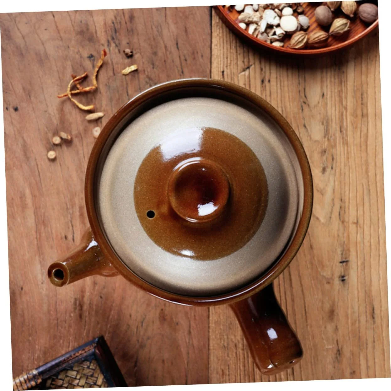 Глиняный горшок IMIKEYA для китайской медицины термостойкий антипригарный с изолированной ручкой, фото №9