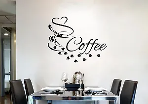 Наклейка на стіну Grandora Кава + Серце з чашки самоклеюча 27 x 21 см W3038 Темно-червоний - Фото 1