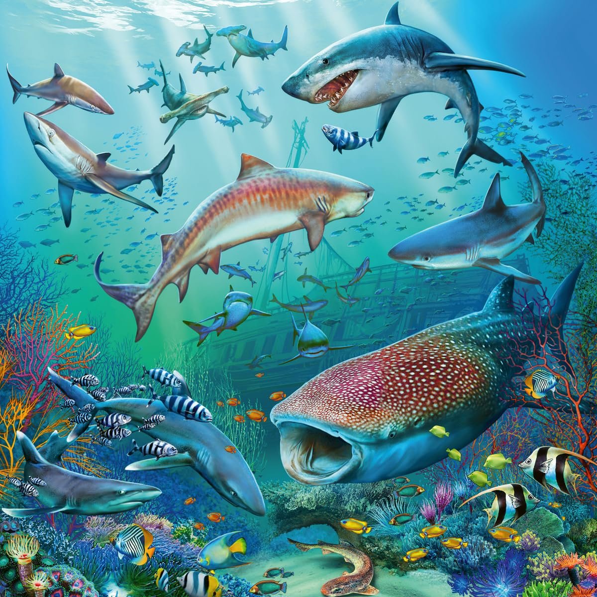 Детский пазл Ravensburger Animal World of the Ocean 05149 3 x 49 элементов, фото №4