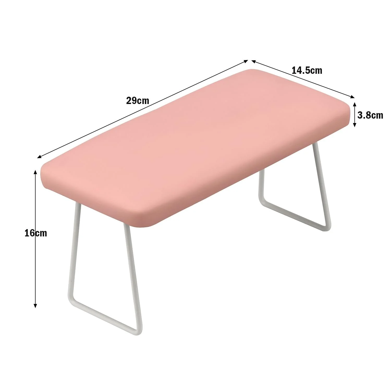 Підставка для рук Манікюрна зі штучної шкіри з хромованими ніжками Рожева, фото №2 Підставка для рук Манікюрна зі штучної шкіри з хромованими ніжками Рожева, фото №2