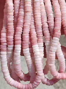 Бусины Опал Розовый Натуральный Roundelle Ограненные 6-6.5 мм - Фото 1