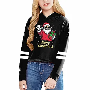 Джемпер Рождественский для девочек, с длинными рукавами, детские теплые топы 3-14 лет - Фото 1