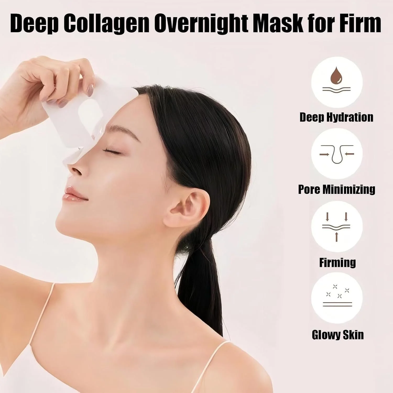 Маска для лица с органическим коллагеном Organic Collagen Real Deep Mask, ночная, пленка с коллагеном, увлажняющая маска для лифтинга против морщин, маска для лица, минимизирующая поры и повышающая эластичность, 5 шт., фото №3