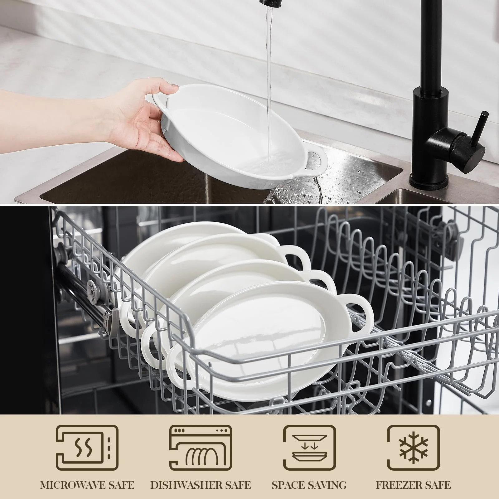 Набор форм для запекания MALACASA Bake Series овальные порционные 4 шт., фото №4 Набор форм для запекания MALACASA Bake Series овальные порционные 4 шт., фото №4