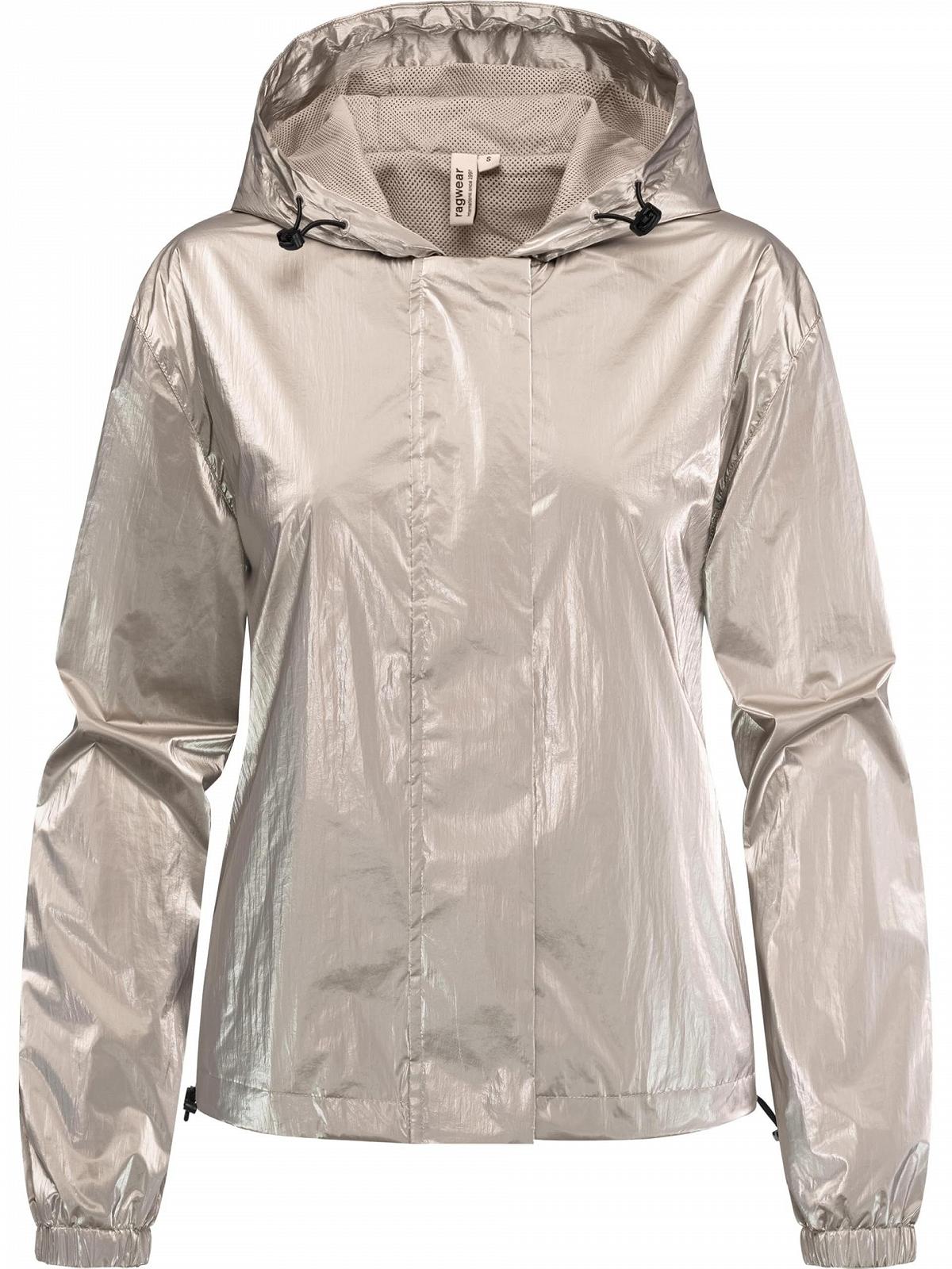 Куртка-бомбер Ragwear Cezanna Shine YOUMODO Легкая женская переходная куртка-бомбер светоотражающая Oversize с капюшоном, металлический вид, фото №6