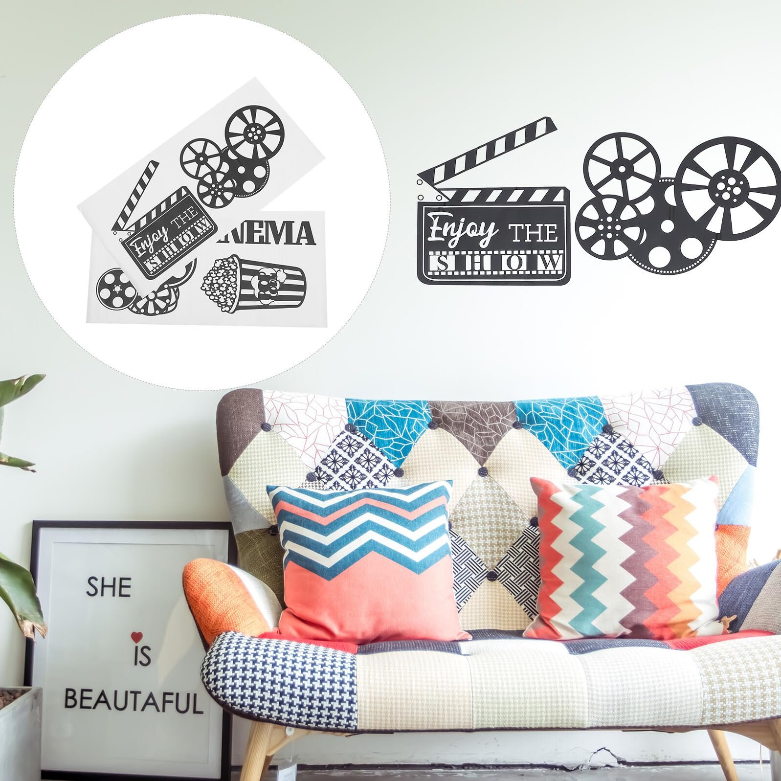 Наклейка на стіну Cinema Vintage Popcorn Самоклейна, фото №3