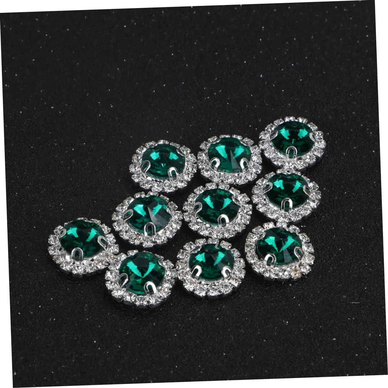 Стрази Плоскі круглі COHEALI 60 штук, зелені, фото №3