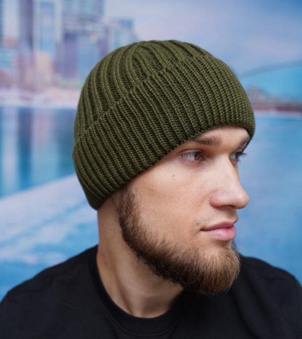 Мужская шапка Braxton "Манон" 473W вязаная, хаки, фото №1