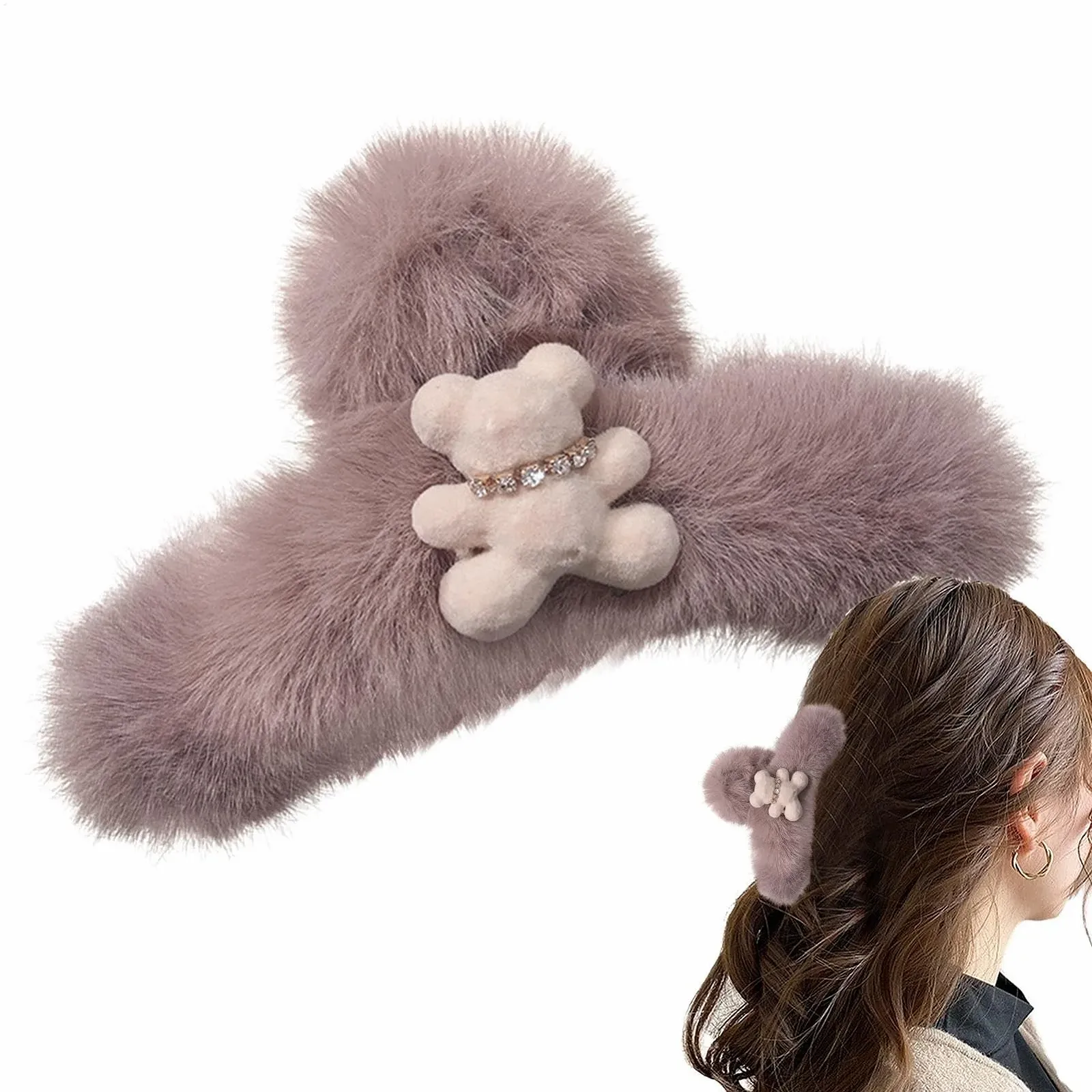 Плюшевый зажим для волос hoto Медведь Бежевый, фото №7 Плюшевый зажим для волос hoto Медведь Бежевый, фото №7