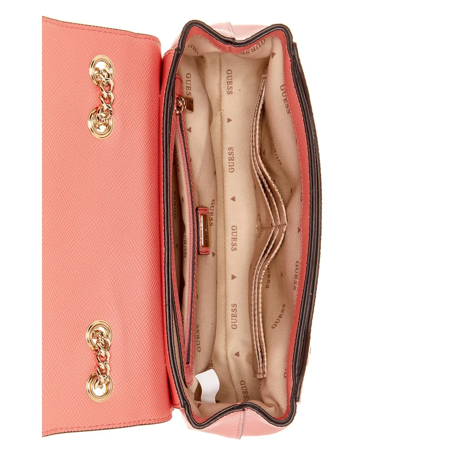 Сумка через плече GUESS Levante Convertible Xbody Flap Кораловий колір, фото №3