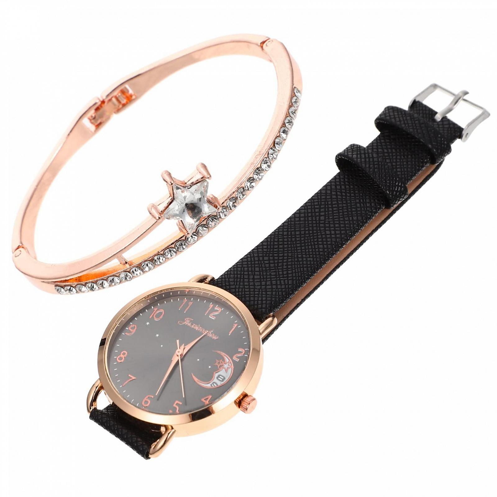 Жіночий годинник Місяць LIFKOME декор Рожевий сплав, фото №1