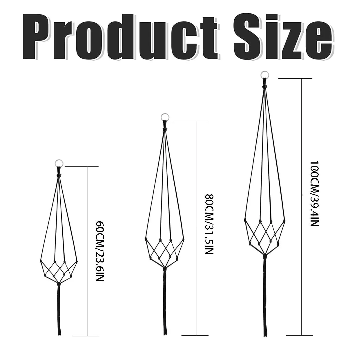 Підвісні кошики макраме 6 шт. бавовняна мотузка, фото №2 Підвісні кошики макраме 6 шт. бавовняна мотузка, фото №2