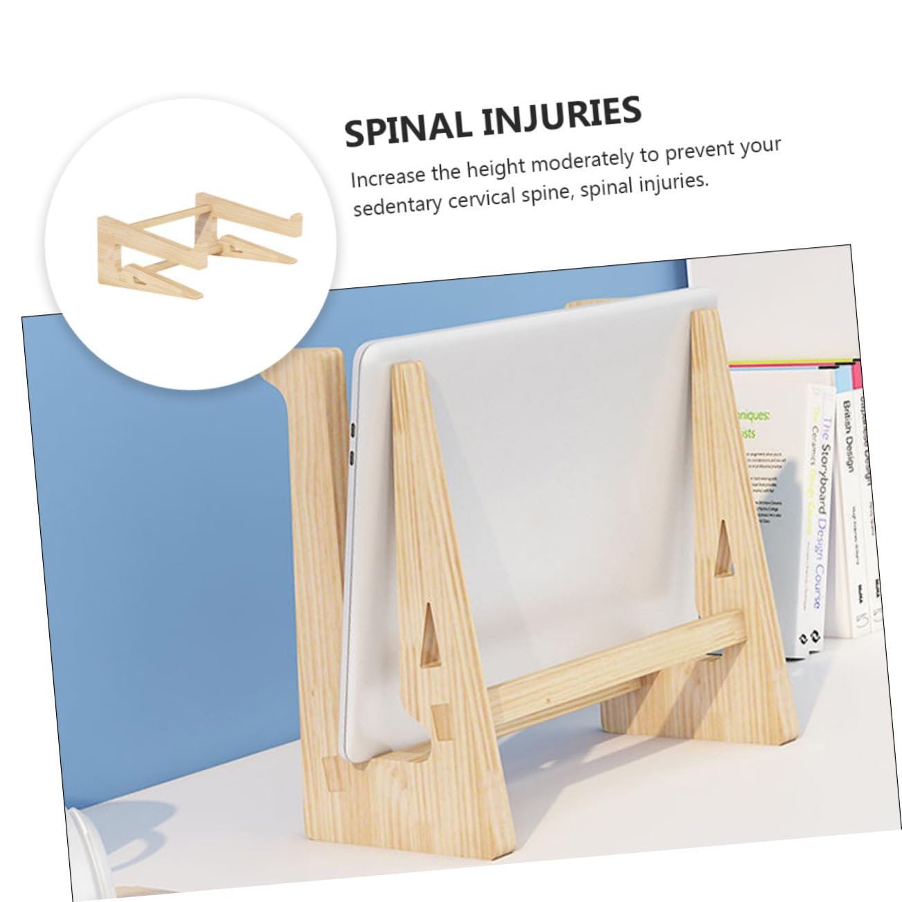 Підставка для ноутбука Homoyoyo Дерев'яна Масивна Міцна Настільна, фото №7