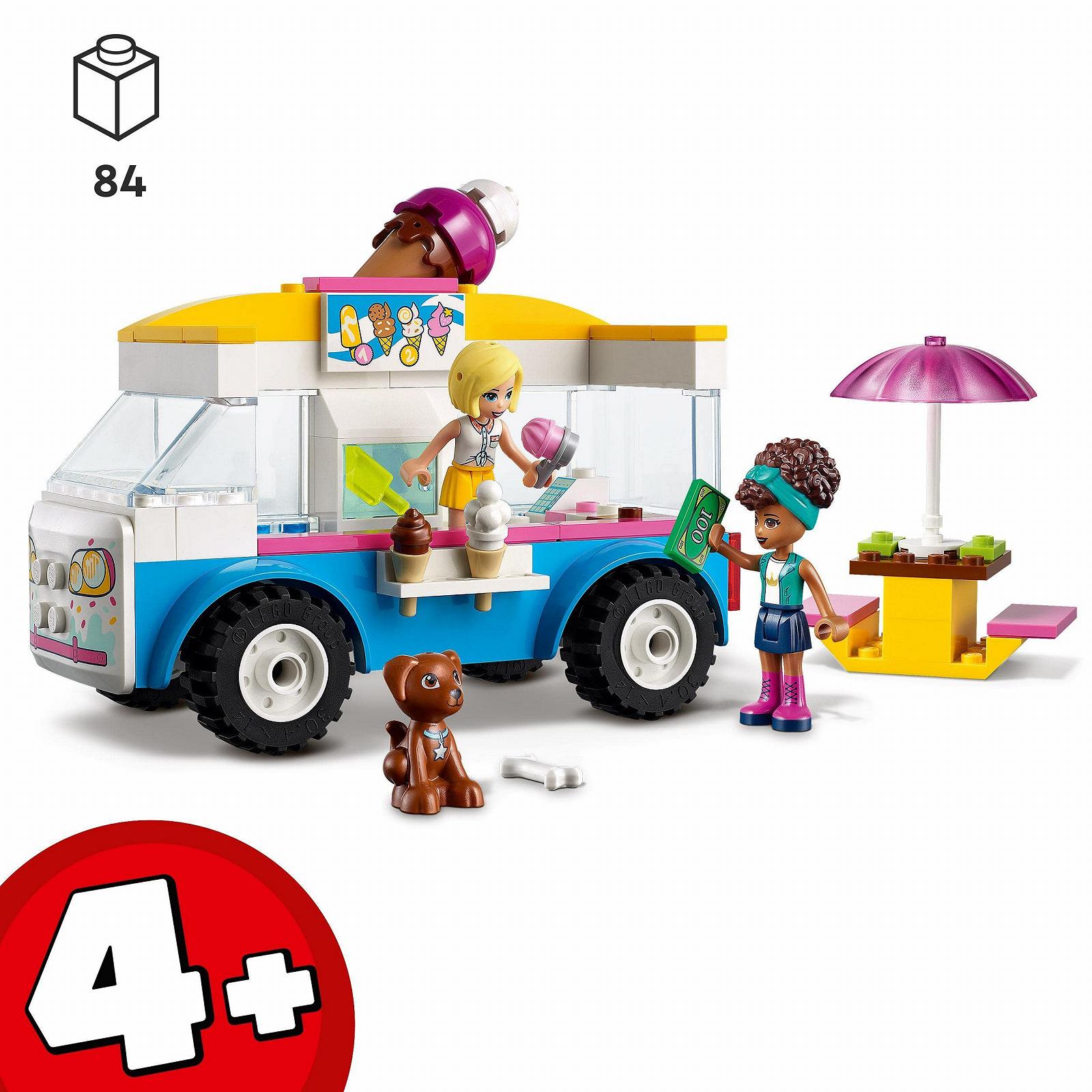 Игрушечный грузовик LEGO Friends 41715 Мороженое с минифигуркой Андреа для детей от 4 лет, фото №3