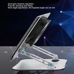 Підставка-охолоджувач для ноутбука 17" Алюмінієвий сплав Підвищення Складна Портативна synthetic.ua - Фото 1