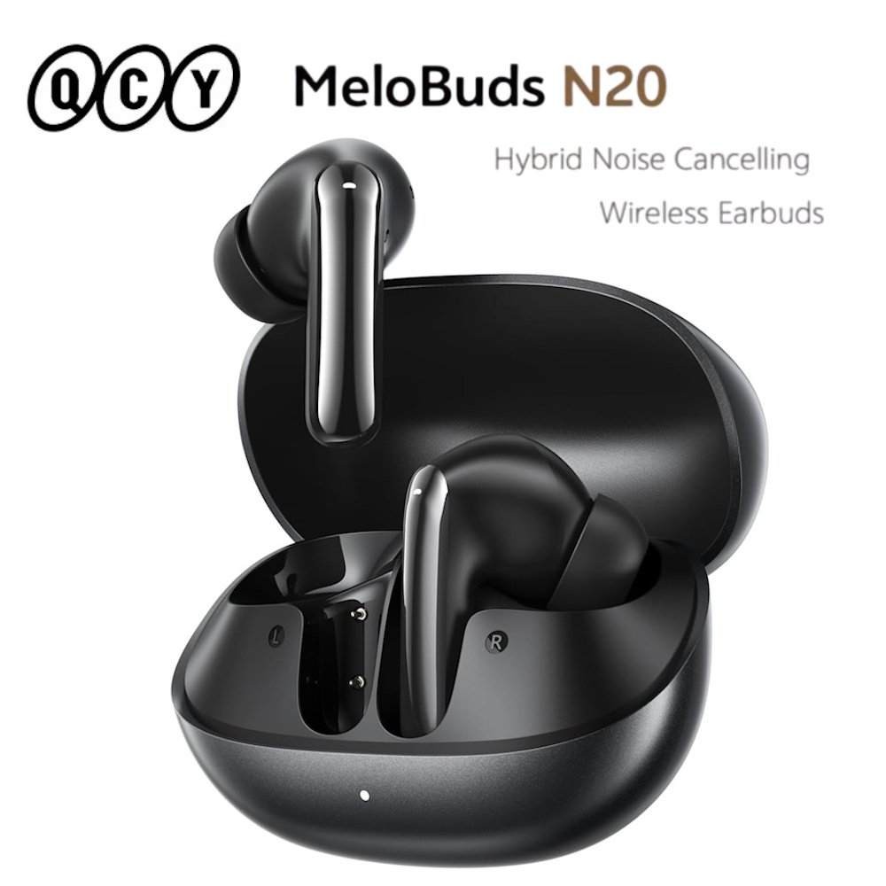 Наушники QCY MeloBuds N20 ANC -50dB BT6.0 Multipoint Black, фото №1