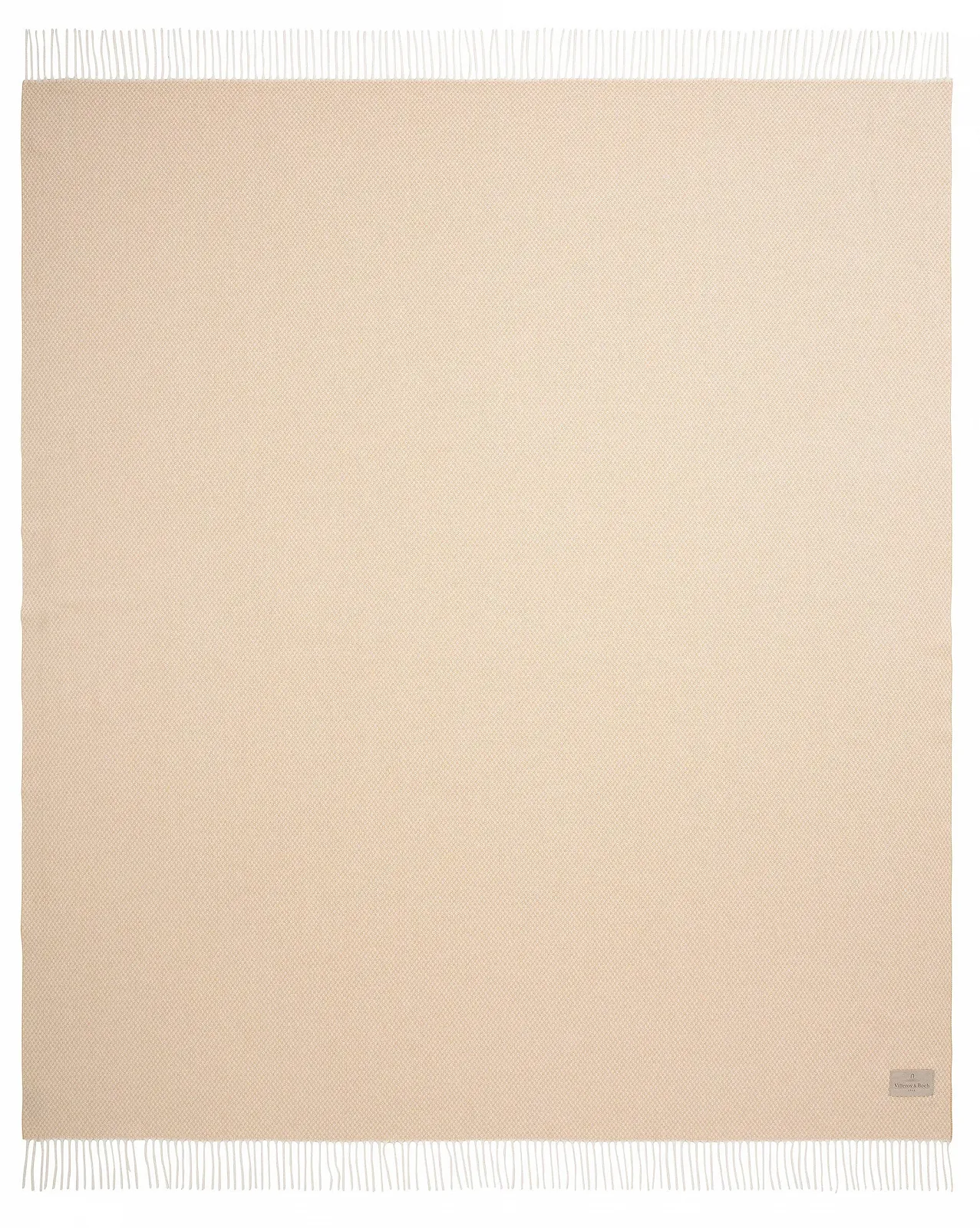 Плед Villeroy & Boch Narama Indian Summer Fringe, легкое одеяло из хлопковой смеси, бежевый плед 140 x 190 см, Oeko-Tex, плед с бахромой и едва заметным текстурированным узором, фото №2
