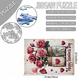 Пазл Tucocoo Roses in Vase Rose in Glass Bottle 1000 деталей synthetic.ua - Фото 1