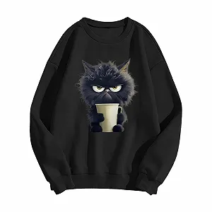 Женская рубашка с длинными рукавами Baggy Толстовка V-образный вырез/круглый вырез Пуловер-толстовка Свободная толстовка для модных топов Верхняя одежда с карманом Partytop Осень Зима - Фото 1