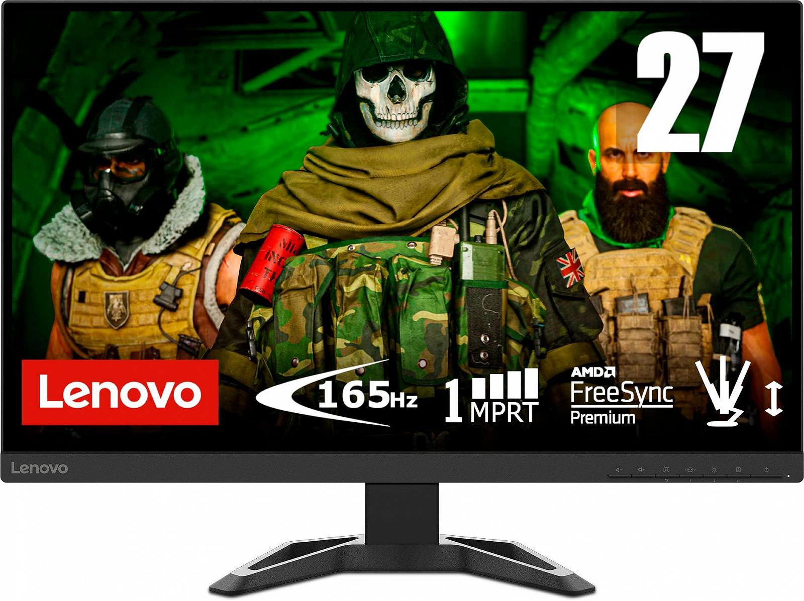 Монітор Lenovo G-series G27-30 27 дюймів Full HD 1920 x 1080 165Hz 350 ніт 1ms HDMI DisplayPort AMD FreeSync Premium Чорний, фото №1