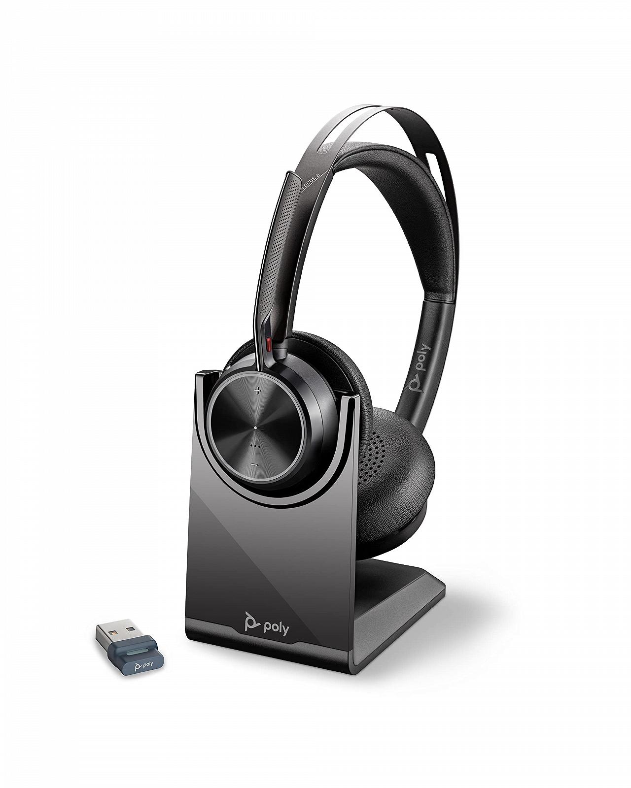 Гарнітура Plantronics Voyager Focus 2 UC Бездротова З зарядною станцією (Poly) Активне шумопоглинання (ANC) Довгий час розмови Підключення до ПК/Mac/мобільного пристрою через Bluetooth Teams, Zoom та інші, фото №1
