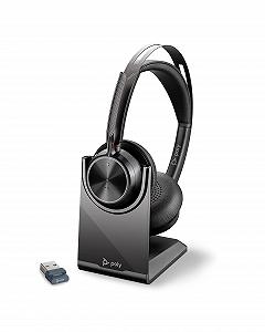 Гарнітура Plantronics Voyager Focus 2 UC Бездротова З зарядною станцією (Poly) Активне шумопоглинання (ANC) Довгий час розмови Підключення до ПК/Mac/мобільного пристрою через Bluetooth Teams, Zoom та інші - Фото 1