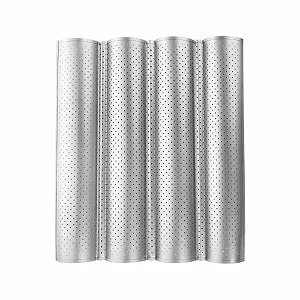 Форма для випікання хліба та багетів 4 відділення хвиляста Срібляста Scatter - Фото 1