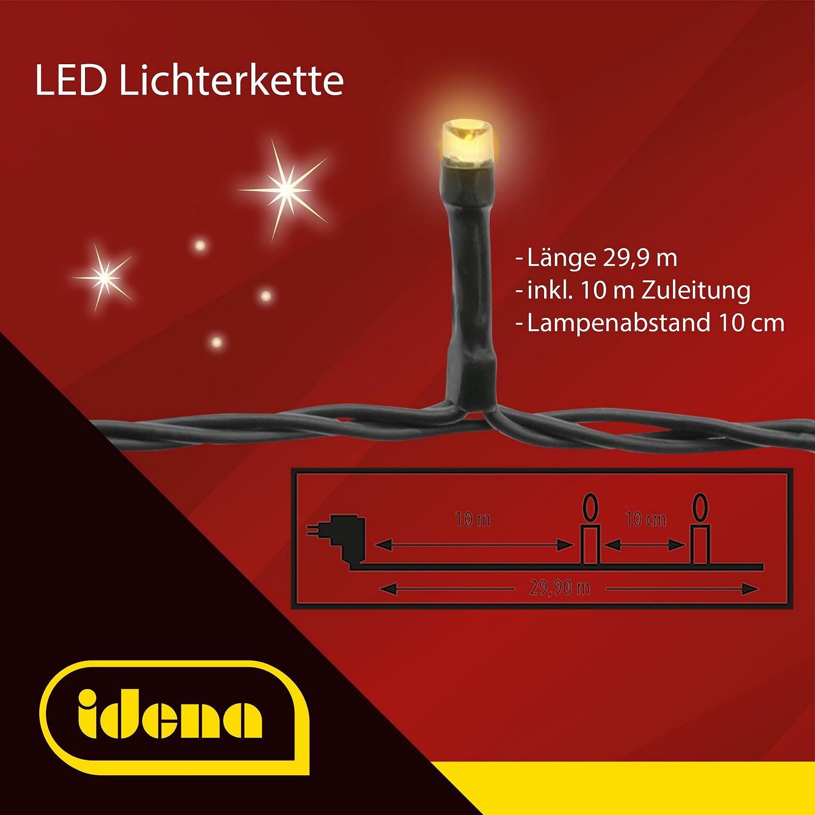 Гирлянда LED Idena 31805, 200 LED, ультра теплый белый, фото №4