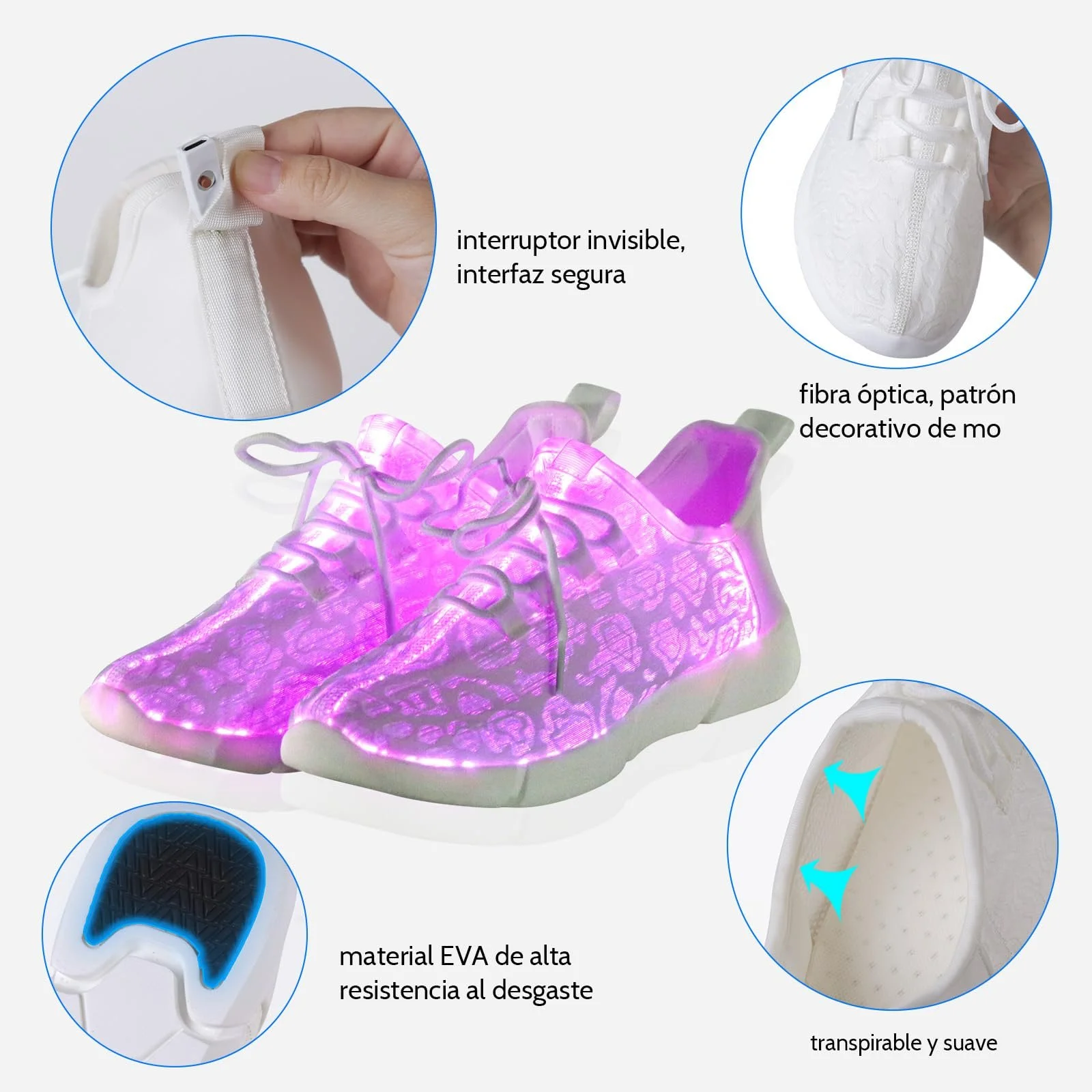 LED Кросівки Shinmax 11 кольорів з USB підзарядкою, фото №3