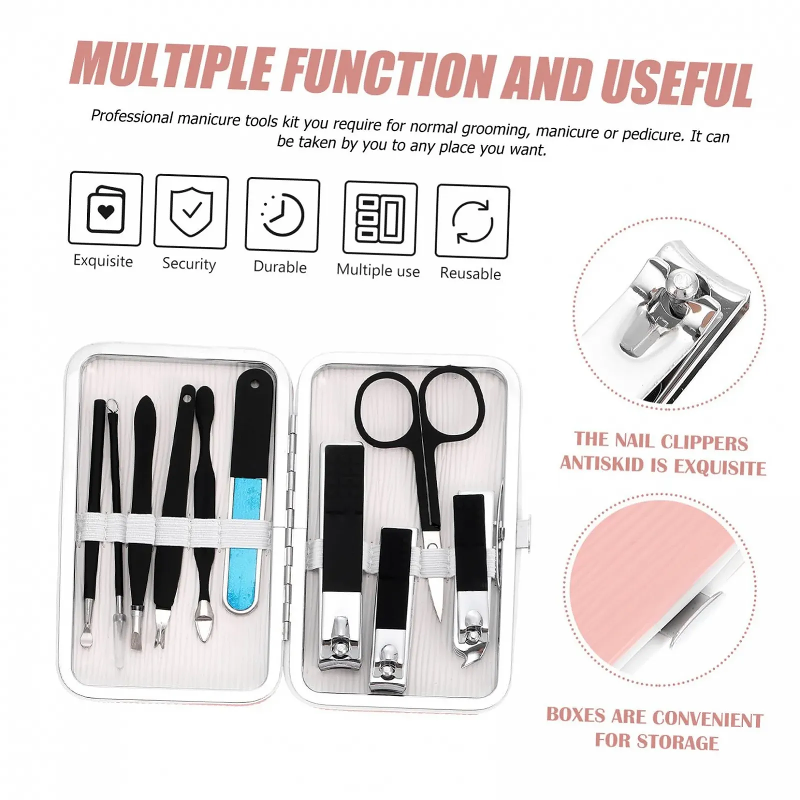 Набор инструментов для маникюра WRITWAA Черный Pu, фото №9