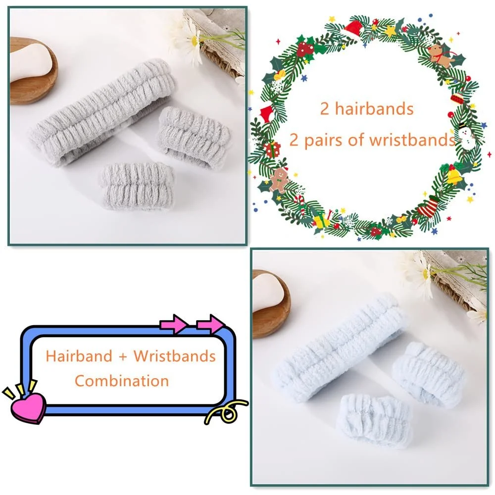 Пов'язка на голову Набір напульсників для вмивання обличчя, фото №2