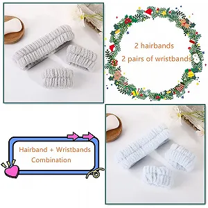 Повязка на голову Набор напульсников для умывания лица synthetic.ua - Фото 1