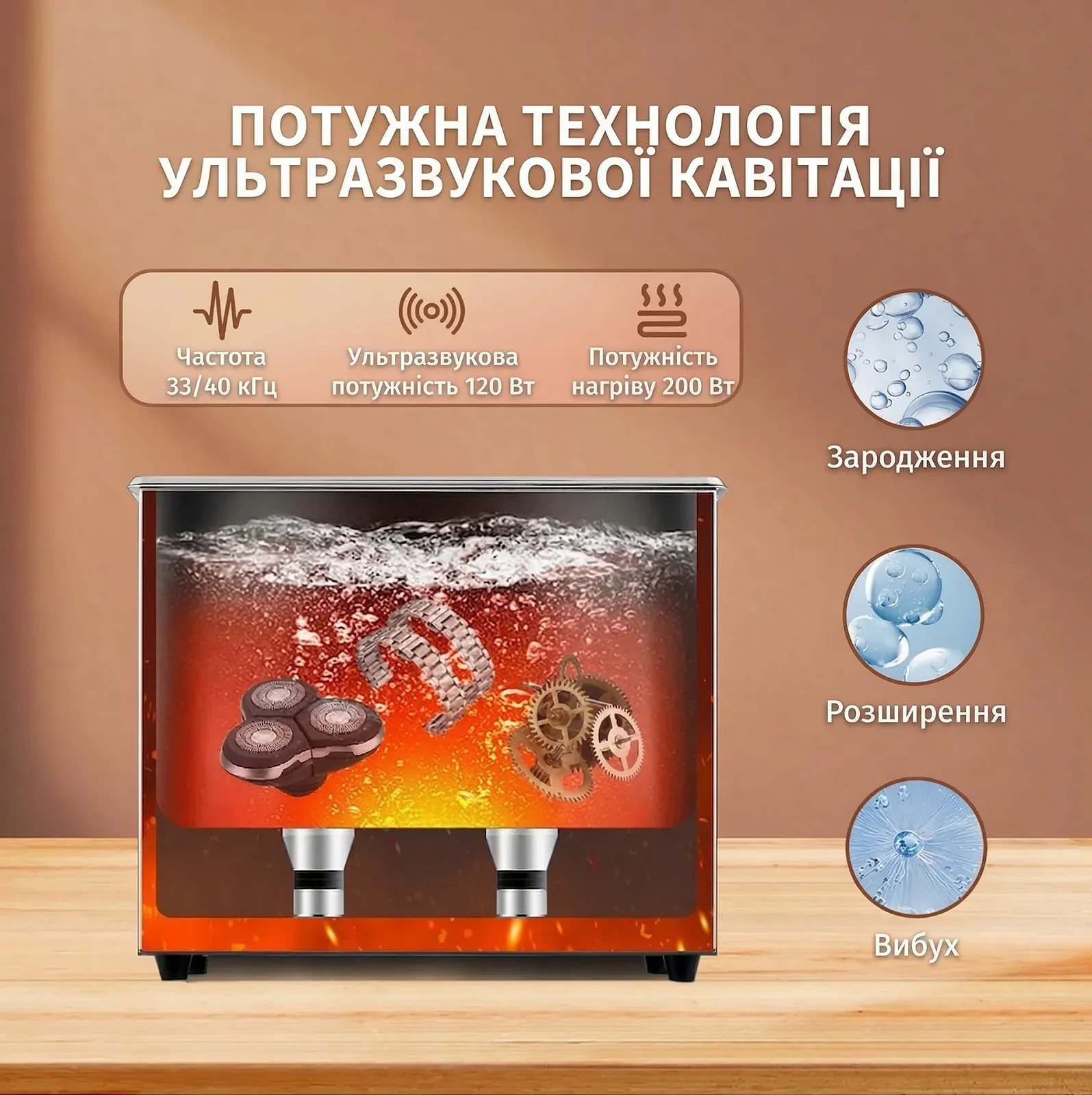 Ультразвукова мийка SOUTH BASE 4L 120W Silver (SBS-400E-EU), фото №4