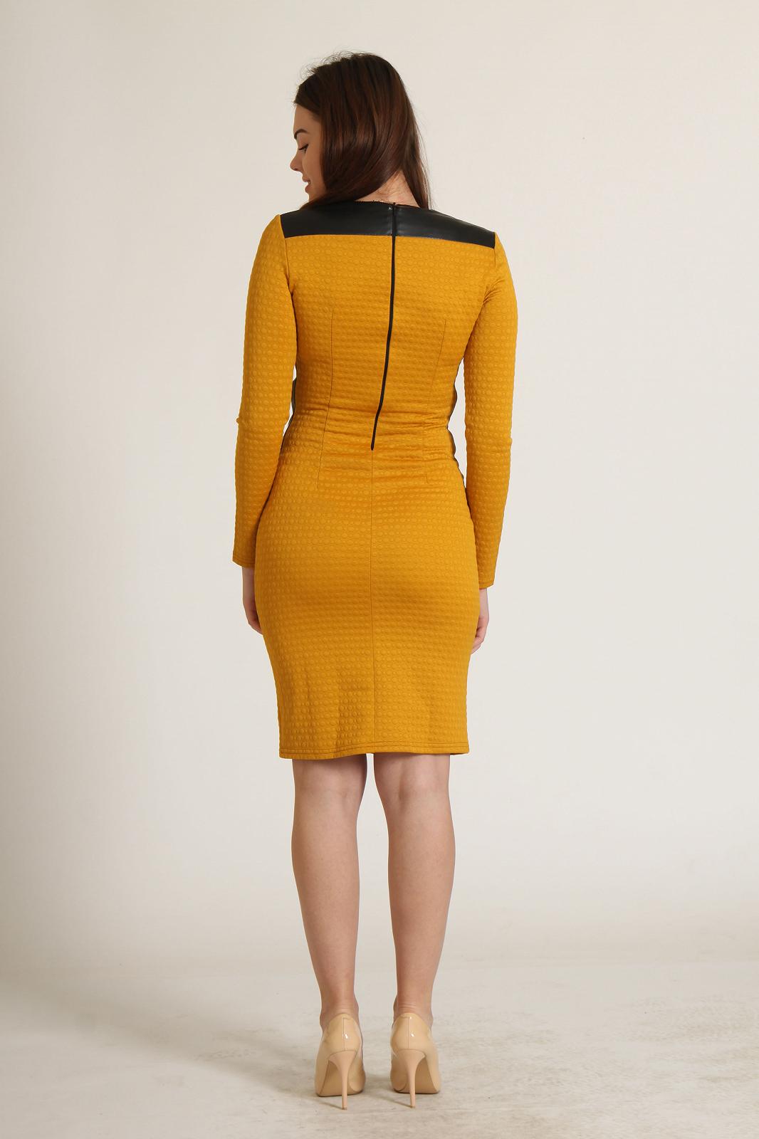 Платье Ko-style 42 Горчичный (KO-P10442_Mustard-Black), фото №2