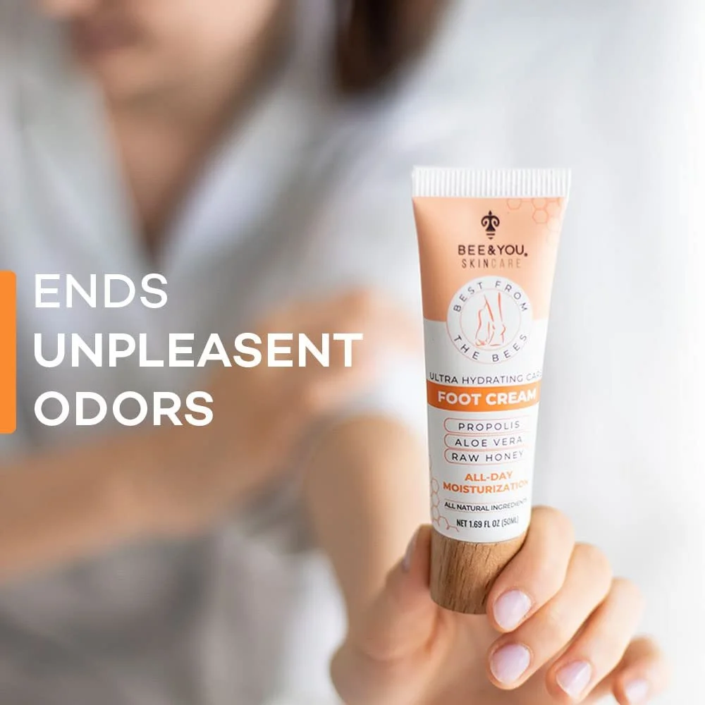 Крем для ног BEE and YOU 100 % Natürliche с экстрактом прополиса, алоэ вера, сырым медом, маслом ши, кокосовым маслом, витамином B5 и цинком 50 мл, фото №2