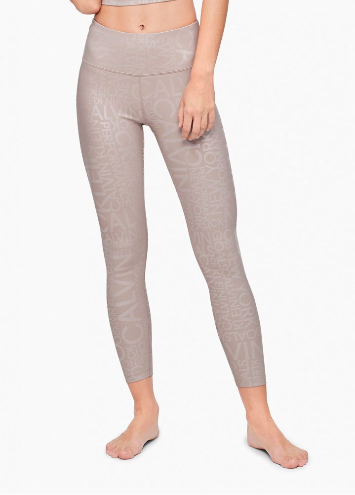 Бежевые спортивные лосины легинсы Calvin Klein 7/8,, фото №1
