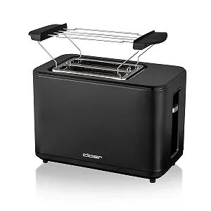 Тостер цифровий Cloer на 2 скибки 3930, сенсорна функція, 750-900 Вт, індикація залишкового часу, функція розморожування, функція підігріву, насадка для булочок, 7 рівнів підсмажування, висувний піддон для крихт, чорний synthetic.ua - Фото 1