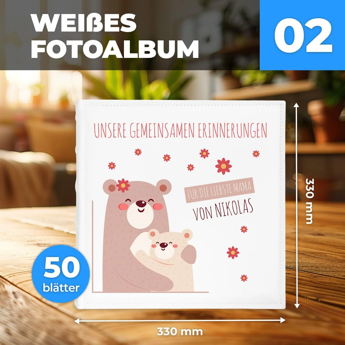 Альбом для фотографий Maverton на 500 фотографий 10x15 - 100 страниц, 33x33 см, белый, фото №3 Альбом для фотографий Maverton на 500 фотографий 10x15 - 100 страниц, 33x33 см, белый, фото №3