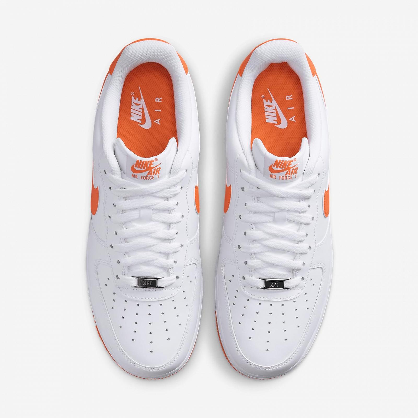 Кросівки Nike Air Force 1 '07 Чоловічі Білий/Білий/Safety Orange (FJ4146-109), фото №4