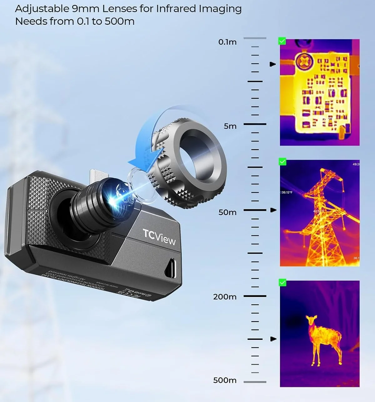 Тепловізійна камера TOPDON TS001 256 x 192 40mk 25Hz Чорна, фото №2