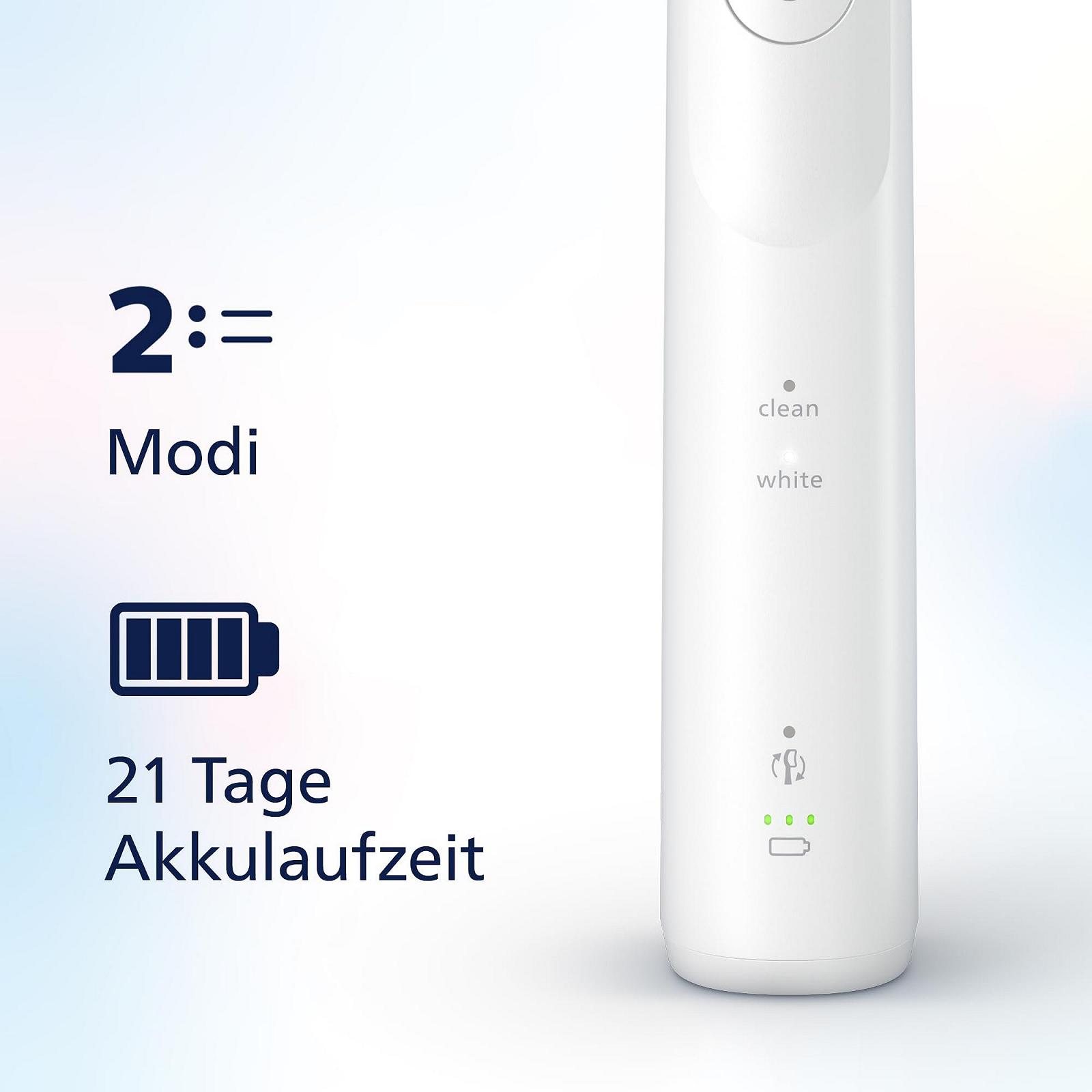 Зубна щітка електрична Philips Sonicare 5500 HX7110/02 звукова 2 режими, контроль тиску, EasyStart, SmarTimer та BrushPacer, біла, фото №4