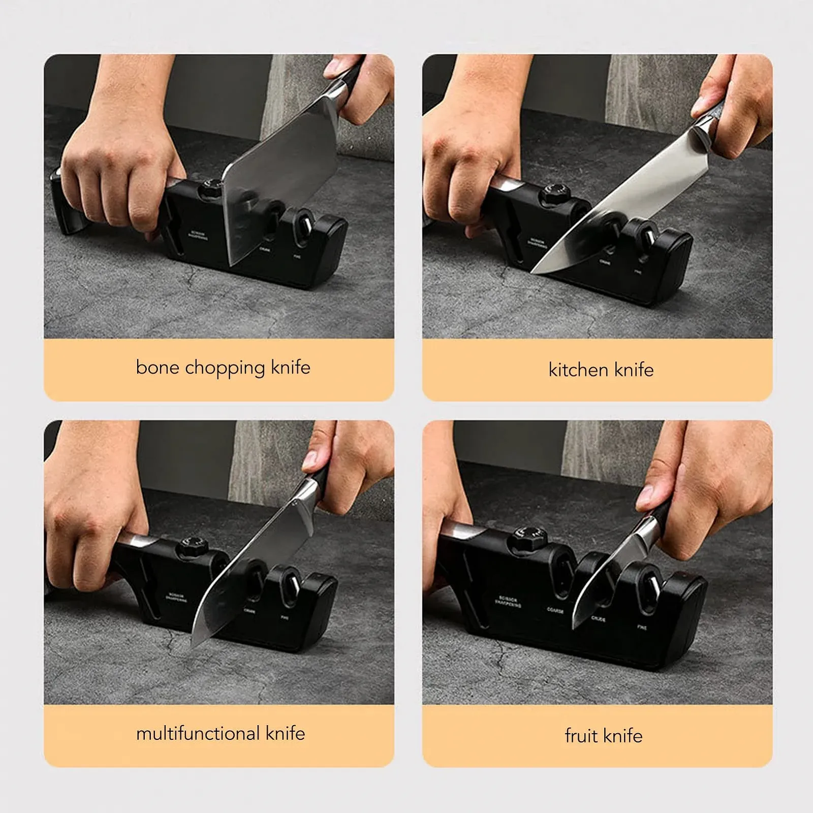 Точилка для ножів алмазна 3-ступінчаста регульована Червона, фото №6