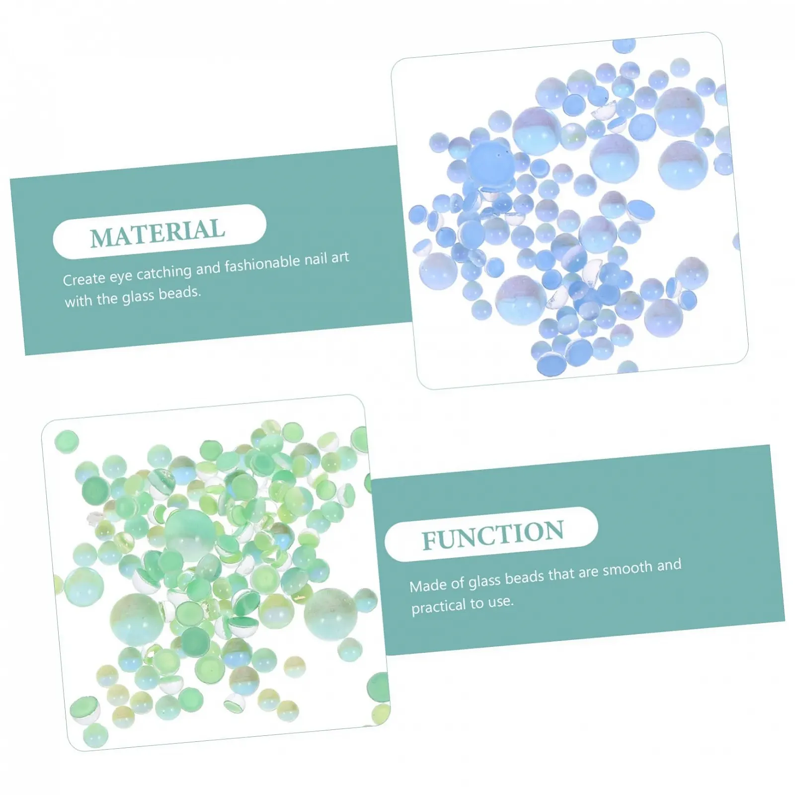 Перлини для нігтів Healeved Скляні намистини для дизайну, фото №5