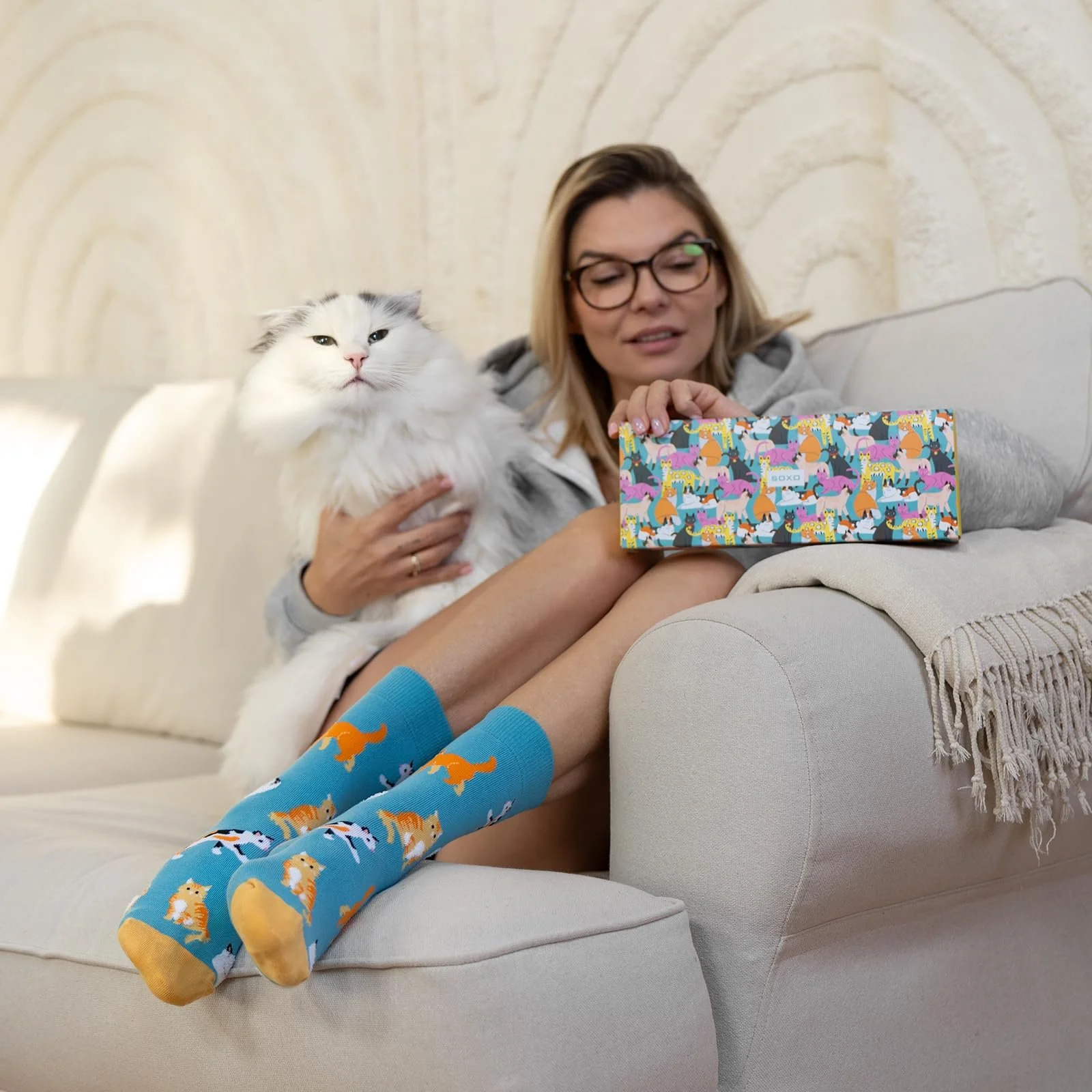 Шкарпетки Soxo Котячі Жіночі Кумедні 35-40 3 Пари, фото №3