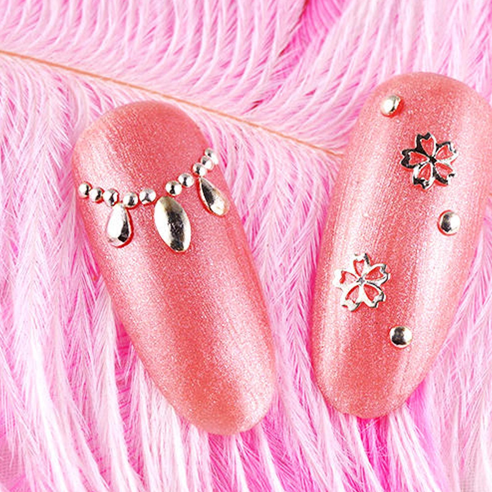 Металлические заклепки Jie Du 2 шт. для дизайна ногтей 3D Серебряные геометрические заклепки, фото №3