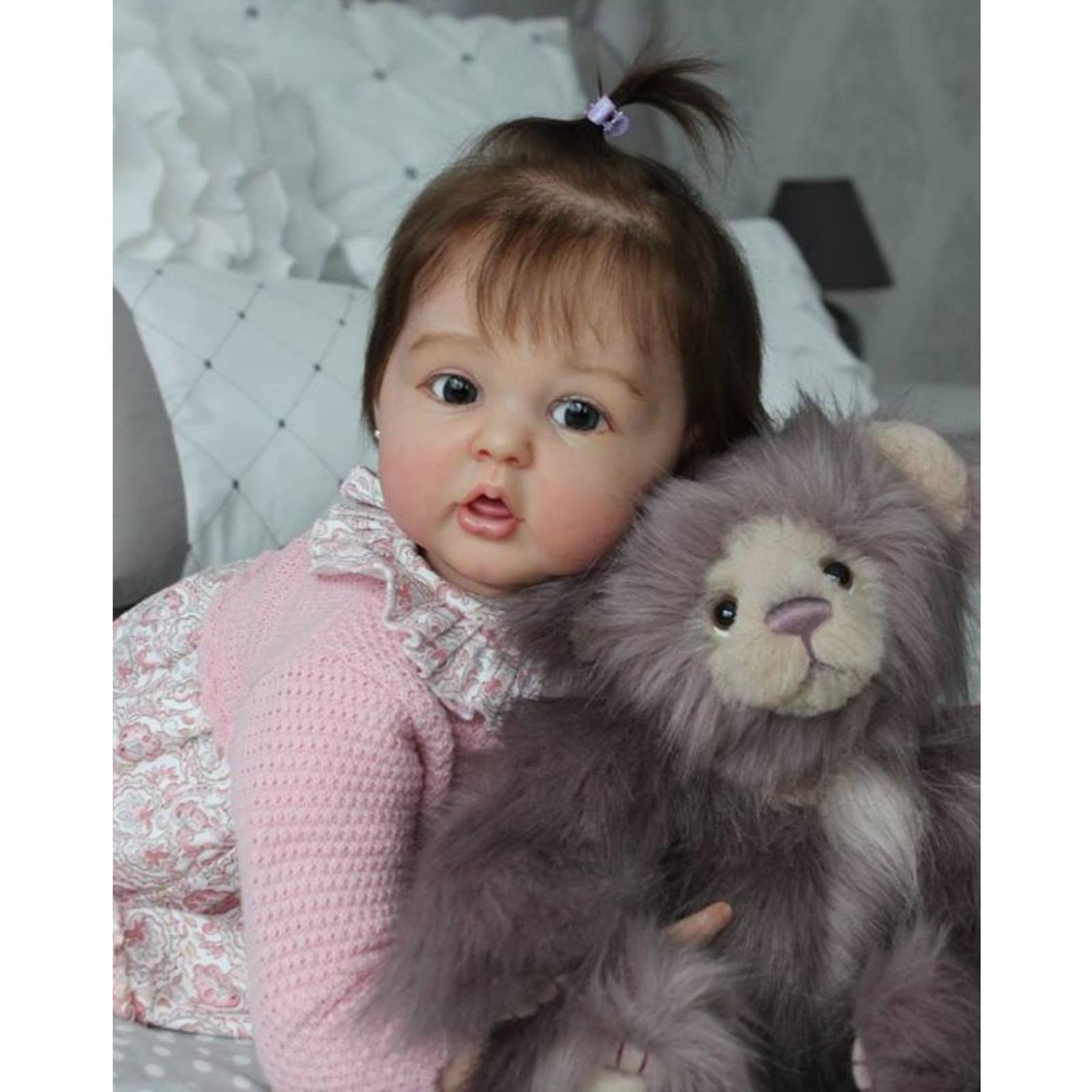 Лялька YIHANGG Realistic Girl 60 см Cute Reborn Doll Newborn Reborn Baby 24 дюйми Принцеса 3D Колір Шкіри, фото №7