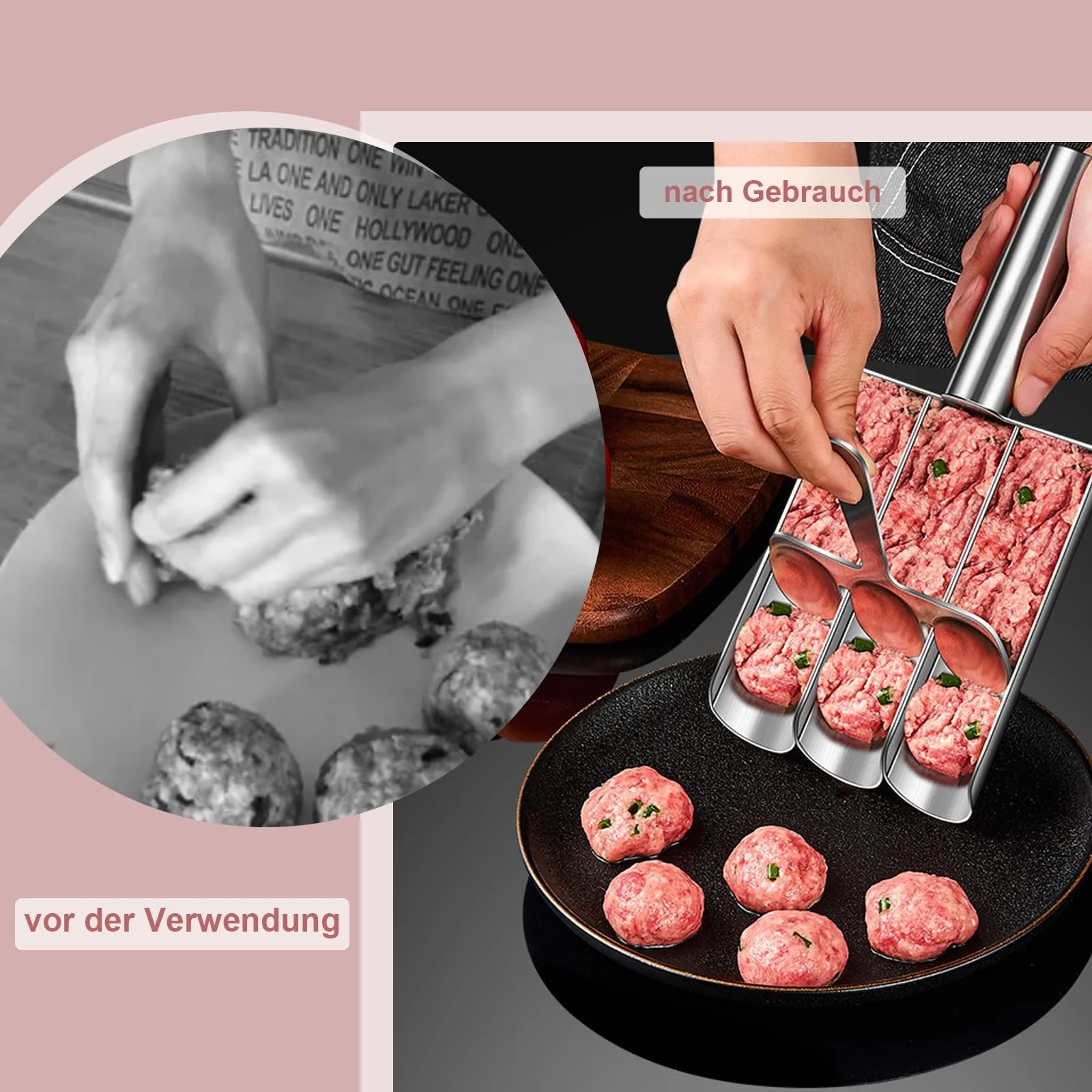 Форма для фрикаделек Meatball Maker с 3 трубками и лопаткой нержавеющая сталь 304, фото №6 Форма для фрикаделек Meatball Maker с 3 трубками и лопаткой нержавеющая сталь 304, фото №6