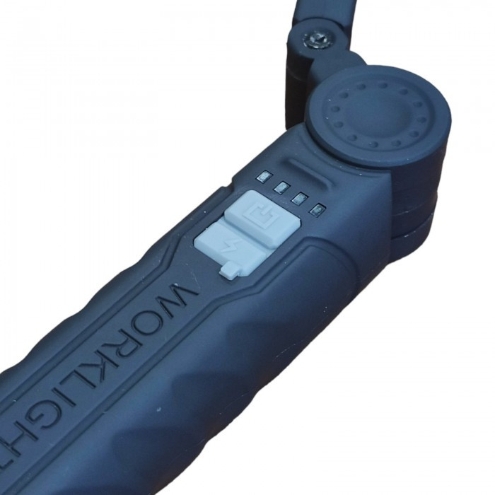 Аккумуляторная складная лампа WORKLIGHT G-52 кемпинговый фонарь LED COB поворот на 180 с магнитом и крючком, фото №6